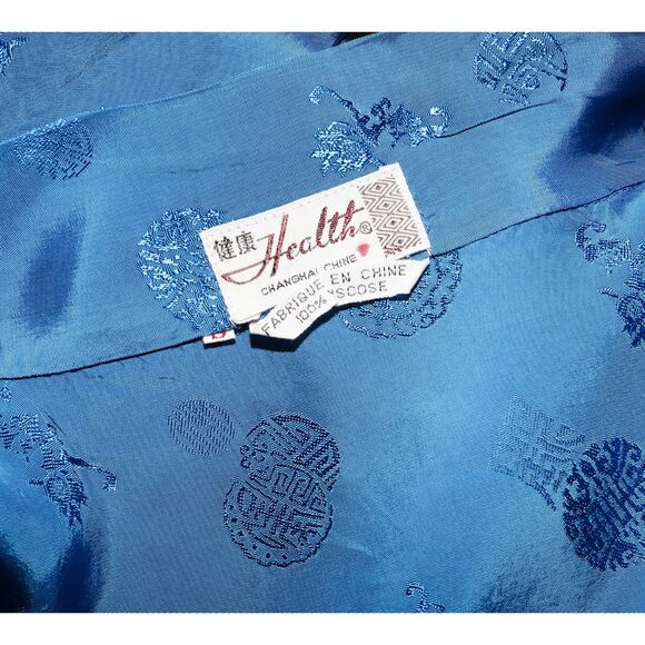 Vintage Embroidered Kimono Robe Floral Tie Waist Boho Loungewear - Picture 5 of 5